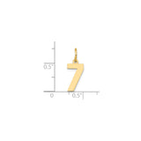 14k Yellow Gold Number 7 Pendant Charm, Polished Lucky Symbolic Jewelry for Men and Women