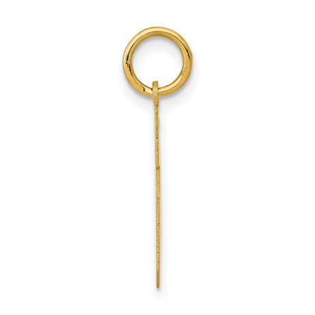 14k Yellow Gold Number 15 Pendant Charm, Bold Block Style, Unisex Sports Jewelry