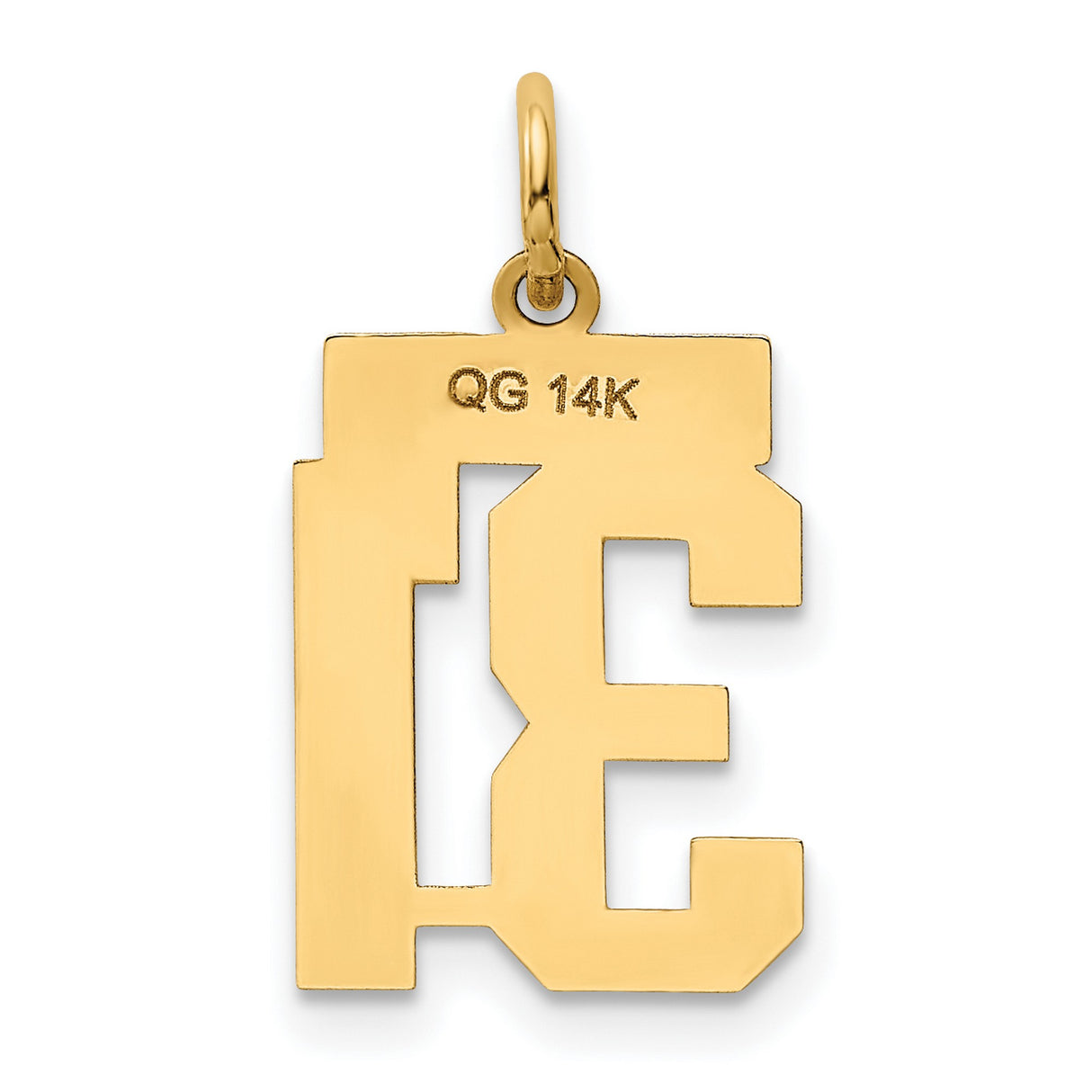 Small Polished Number 31 Charm Pendant in Real 14k Yellow Gold