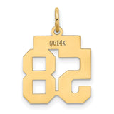 14k Yellow Gold Number 58 Pendant Charm, Bold Block Jersey Style, Unisex Sports Theme