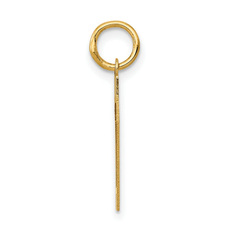 Small Polished Number 77 Charm Pendant in Real 14k Yellow Gold