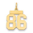 Small Polished Number 86 Charm Pendant in Real 14k Yellow Gold