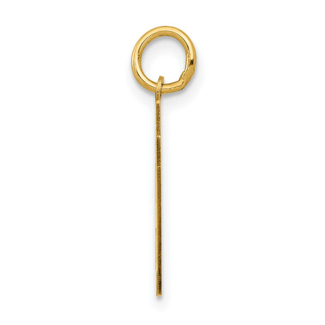 Small Polished Number 87 Charm Pendant in Real 14k Yellow Gold