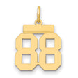 Small Polished Number 88 Charm Pendant in Real 14k Yellow Gold