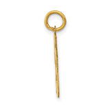 Small Polished Number 93 Charm Pendant in Real 14k Yellow Gold