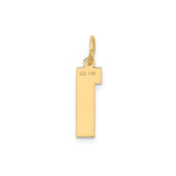 14k Yellow Gold Number One Pendant Charm, Medium Satin Finish, Unisex Leadership Symbol