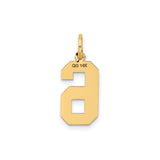 14k Yellow Gold Number 6 Pendant Charm, Bold Varsity Style Unisex Jewelry