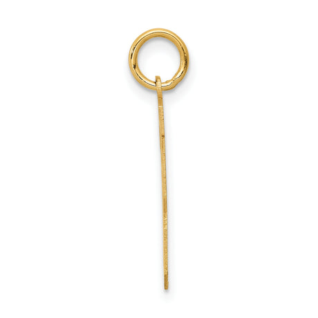 14k Yellow Gold Number 13 Pendant, Textured Design, Urban Hip Hop Style for Men or Unisex