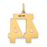 14k Yellow Gold Number 44 Pendant, Block Style Charm, Bold Urban Jewelry for Men