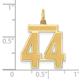 14k Yellow Gold Number 44 Pendant, Block Style Charm, Bold Urban Jewelry for Men