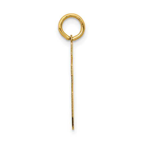 14k Yellow Gold Number 46 Pendant, Bold Block Numerals, Polished Sports Jewelry for Men or Unisex