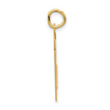 Medium Satin Number 51 Charm Pendant in Real 14k Yellow Gold