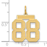 14k Yellow Gold Number 88 Pendant with Flat Engraving Bar, Sporty Bold Font Design