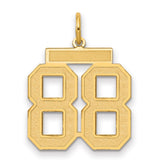 14k Yellow Gold Number 88 Pendant with Flat Engraving Bar, Sporty Bold Font Design