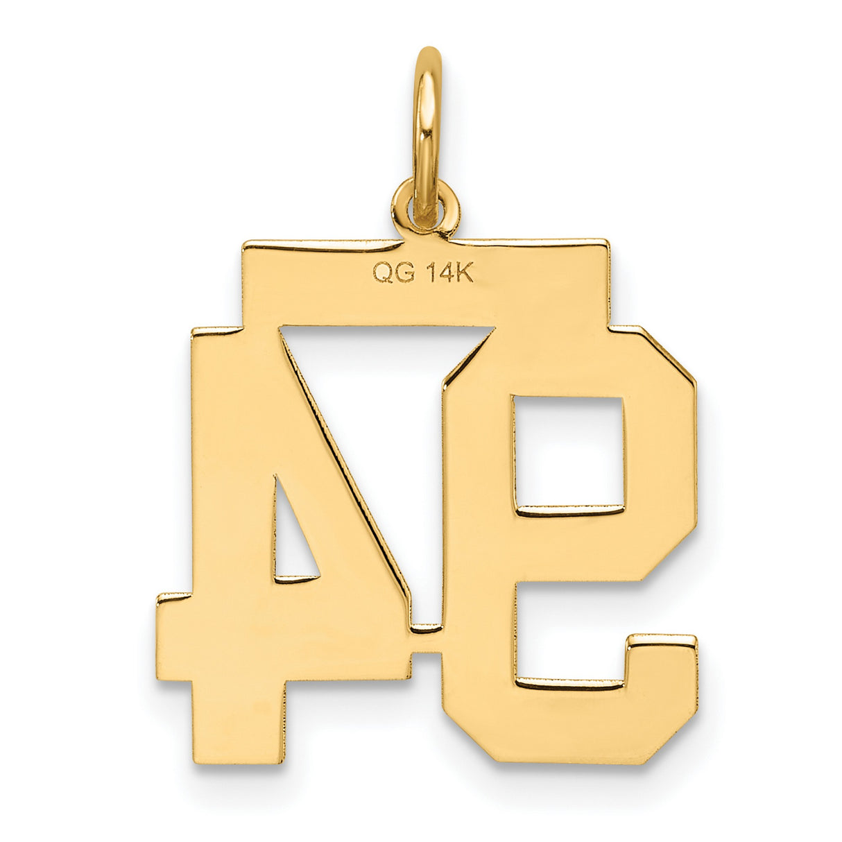 14k Yellow Gold Number 94 Pendant with Matte and Polished Finish, Sports Jewelry Charm
