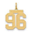 Medium Satin Number 96 Charm Pendant in Real 14k Yellow Gold