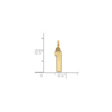14k Yellow Gold Number One Pendant Charm, Polished Block Numeral Design, Unisex Minimalist Jewelry