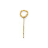 14k Yellow Gold Number 4 Pendant, Textured and Polished Numeric Charm