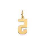 14k Yellow Gold Number 5 Pendant Charm, Bold Block Style, Satin Finish, Unisex Jewelry