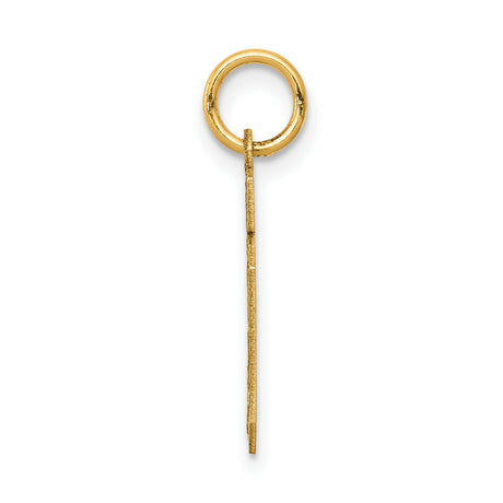 14k Yellow Gold Number 10 Pendant Charm, Bold Block Sports Design, Unisex Athletic Jewelry