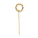 14k Yellow Gold Hindu Numeral 21 Pendant, Clean Design, Unisex Spiritual Charm