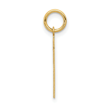 14k Yellow Gold Hindu Numeral 21 Pendant, Clean Design, Unisex Spiritual Charm