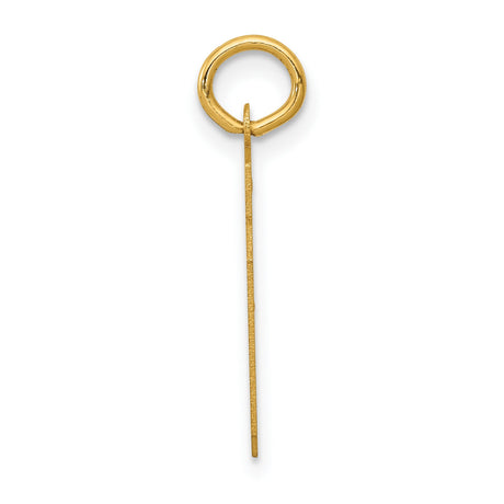 Small Satin Number 39 Charm Pendant in Real 14k Yellow Gold