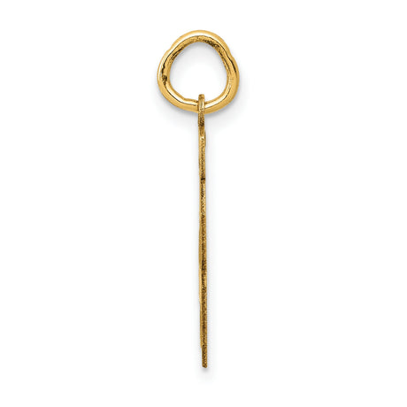 Small Satin Number 48 Charm Pendant in Real 14k Yellow Gold
