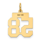 14k Yellow Gold Number 58 Pendant, Bold Block Numerals, Sports Charm for Athletes and Fans