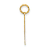Small Satin Number 62 Charm Pendant in Real 14k Yellow Gold