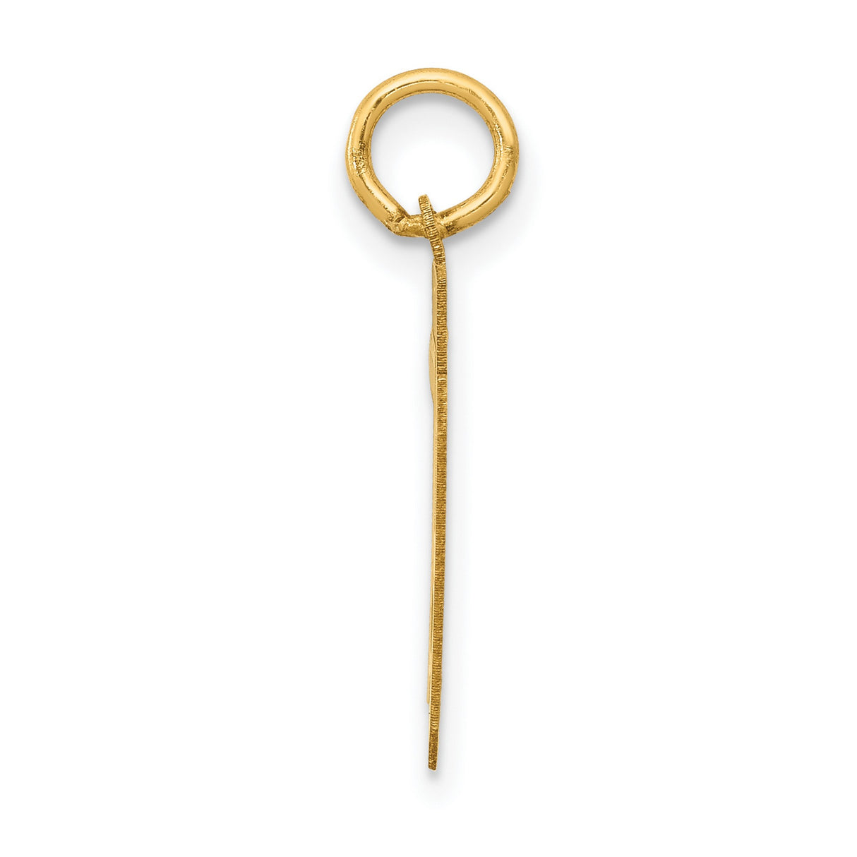 Small Satin Number 79 Charm Pendant in Real 14k Yellow Gold