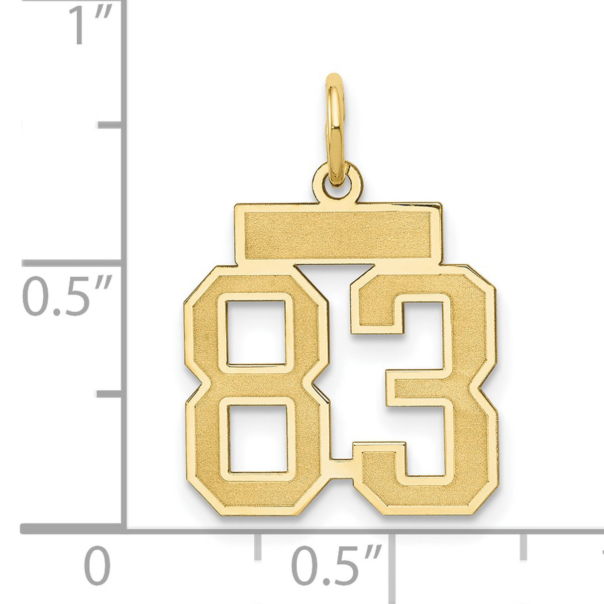 14k Yellow Gold Number 83 Pendant Charm, Bold Varsity Style Sports Jewelry for Men or Women