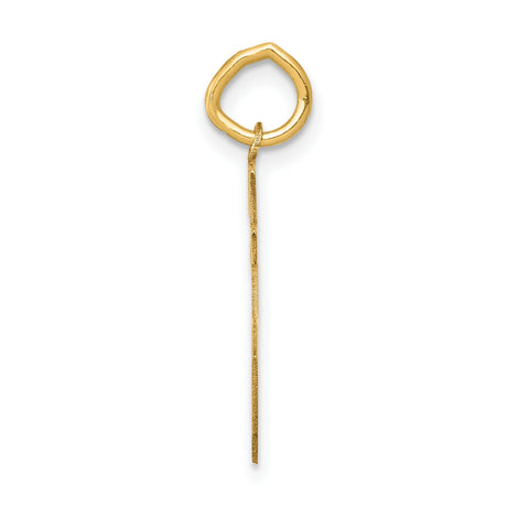 Small Satin Number 85 Charm Pendant in Real 14k Yellow Gold
