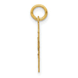 Small Satin Number 87 Charm Pendant in Real 14k Yellow Gold