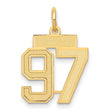 14k Yellow Gold Number 97 Pendant Charm, Bold Block Sports Jersey Style, Unisex Keepsake Jewelry