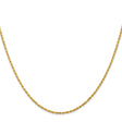 14K Yellow Gold 1.3 mm Rope Chain Necklace, Polished
