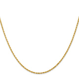 14K Yellow Gold 1.3 mm Rope Chain Necklace, Polished