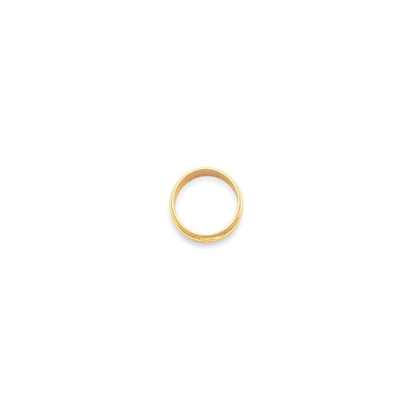 14k Yellow Gold Milgrain, Domed wedding band ring alternate angle
