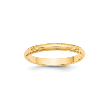 14k Yellow Gold Milgrain, Domed wedding band ring