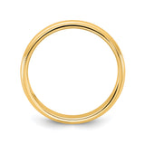 10k Yellow Gold Milgrain, Domed wedding band ring alternate angle