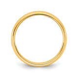 14k Yellow Gold Milgrain, Domed wedding band ring alternate angle