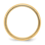 14K Yellow Gold Milgrain Domed Half-Round 5 mm No Stone Wedding Band Finely Crafted
