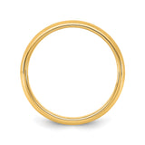 10k Yellow Gold Milgrain, Domed wedding band ring alternate angle