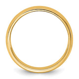 14K Yellow Gold Milgrain Domed Half-Round Solid Comfort-Fit Wedding Band 7mm Wide