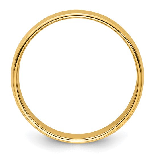 14K Yellow Gold Milgrain Domed Half Round Wedding Band, 8 Mm Wide, Classic