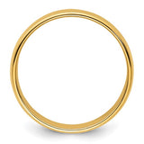 14K Yellow Gold Milgrain Domed Half Round Wedding Band, 8 Mm Wide, Classic