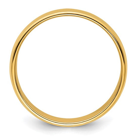 14K Yellow Gold Milgrain Domed Half Round Wedding Band, 8 Mm Wide, Classic