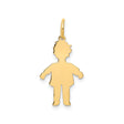 14k Yellow Gold Boy Silhouette Pendant Charm, Textured Figure Design, Sentimental Keepsake Jewelry