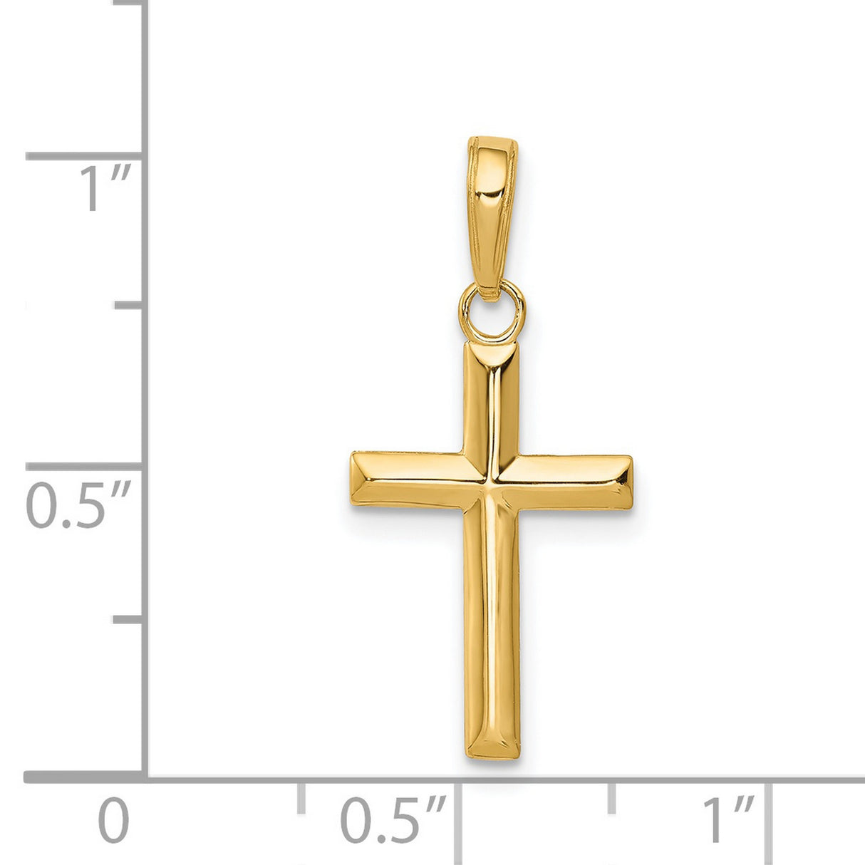 Latin Cross Charm Pendant in Real 14k Yellow Gold