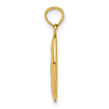 14k Yellow Gold Miraculous Medal Pendant with Virgin Mary and Inscribed Prayer